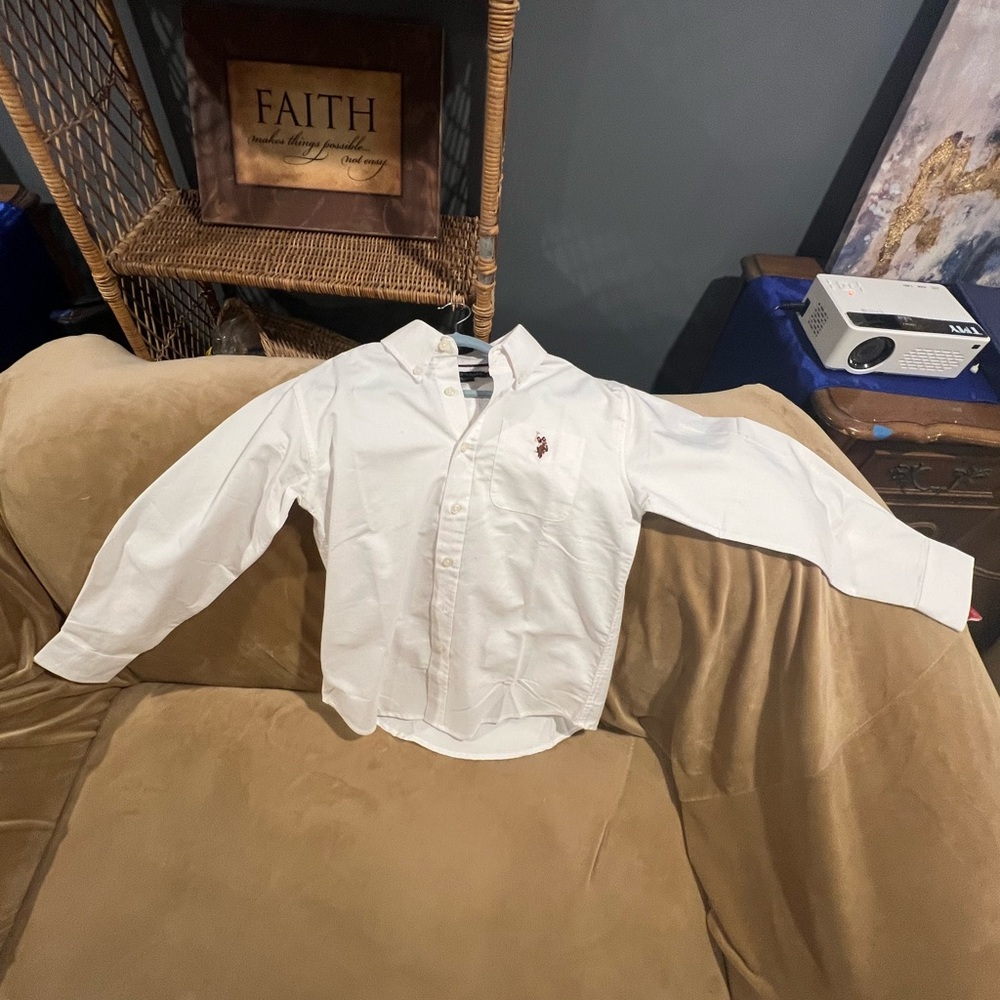 U.S. Polo Assn. White Kids Button Down Shirt